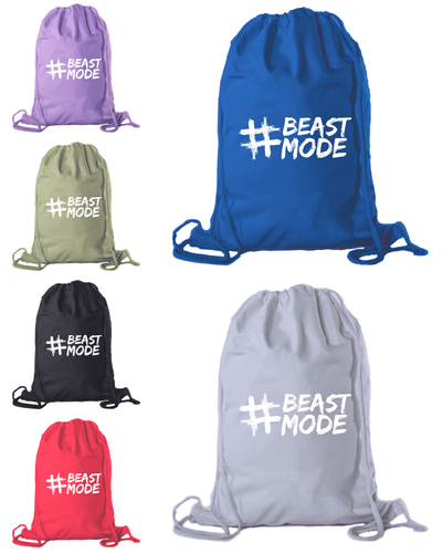 Cotton Drawstring Gym Bag Motivational Backpack for Workouts Locker Bag for gym - Picture 3 of 7