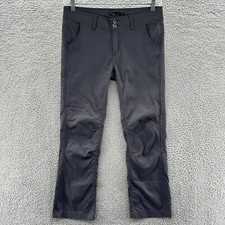 Prana Pants Womens 8 Gray Roll Up Hiking Camping Bootcut Stretch Halle Pants