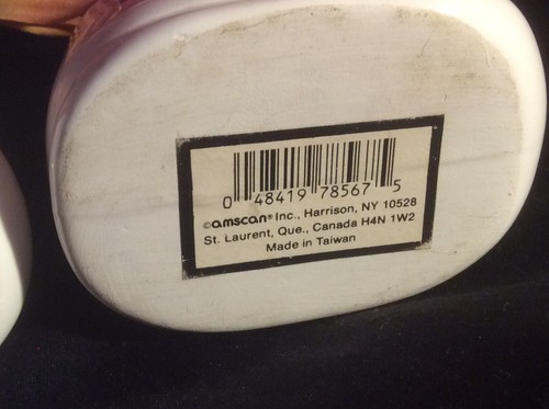 Vintage AMSCAN Inc Keramik Porzellan Paar Baby Stiefeletten Schuhe Taiwan Sammlerstücke - Bild 9 von 11