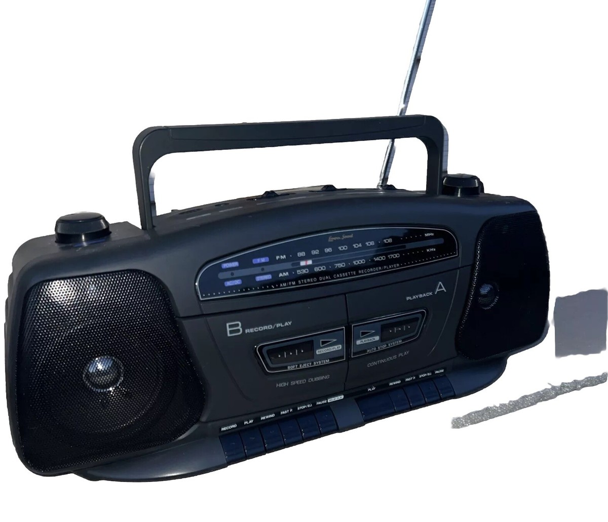 Lenoxx Sound Am/FM Stereo Radio Dual Cassette Tape Recorder
