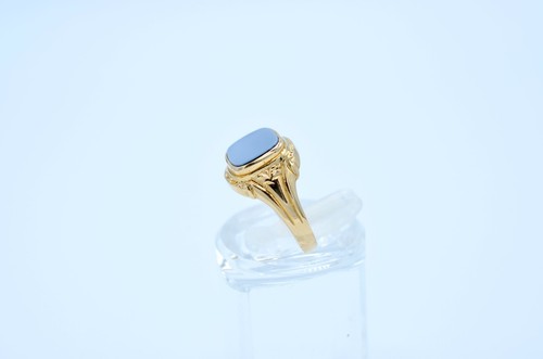 14k Gold And Blue Stone Vintage Men's Ring. 5.6gr - Picture 2 of 7