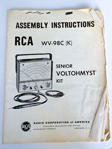 RCA Senior VoltOhmyst Model WV-98A Original Assembly Instructions - 1955