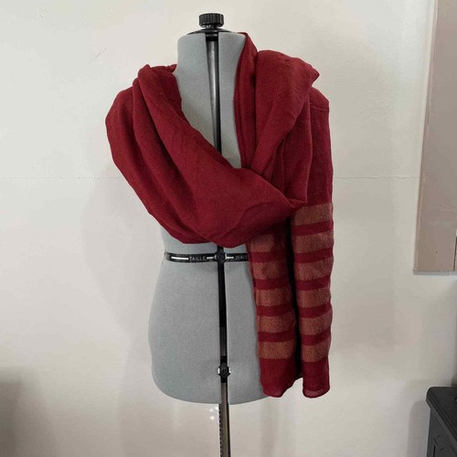 Zara Accessories Rust Stripe Acrylic Scarf Pashmina Approx 85 x 40 - FLAWS