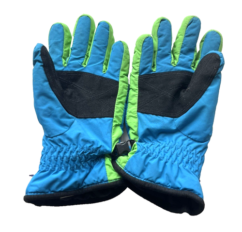 COLUMBIA BUGABOO OMNI-TECH BLUE SKI WINTER GLOVES GIRLS BOYS YOUTH CHILD MEDIUM - Picture 2 of 3