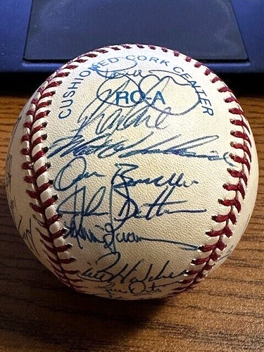 1995 TEXAS RANGERS TEAM SIGNED AUTOGRAPHED OAL BASEBALL! Will Clark, Rusty Greer - Picture 3 of 6