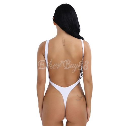 Sexy Women's One Piece Monokini High Cut Backless Thong Bathing Suits Swimsuits - Picture 10 of 25