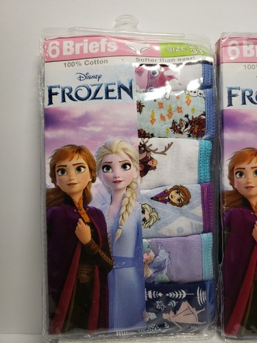 (2)**NEW** Girls Disney Frozen II Briefs Underwear 6 Pack (Size 2T/3T) - Picture 2 of 4