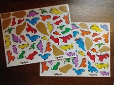 Dinosaur Stickers Vintage 1990s Highlights Reading Book Club 8x11" 90s x 2