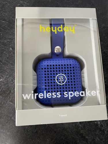 Heyday Wireless Mini Speaker - Bright Blue - Range 33 ft. Bluetooth 5.0 | NEW - Picture 1 of 2