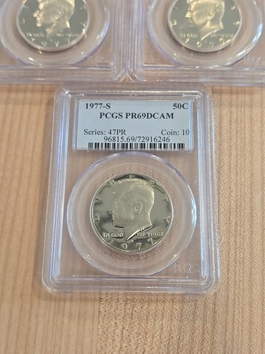 Lot Of 4x 1977-S PCGS PR69DCAM Kennedy Half Dollar Graded Estate Coin Collection - Picture 6 of 7