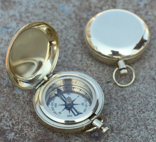 Lots of 50 pc Nautical Solid Brass 2" Push Button Compass Christmas Gift - 第 3/5 張圖片
