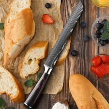Bread Knife Serrated Bread Cutter chef Kitchen High Carbon Stainless Steel USA