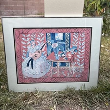 MATISSE - RARE 1946 SERIAGRAPHIE -" La femme au luth"  - framed W/glass