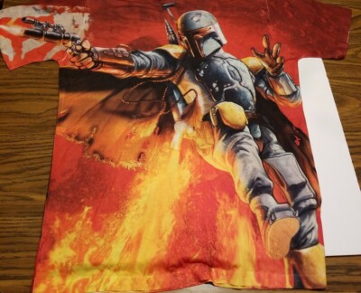 T-shirt Boba Fett Mandalorian All Over - Taille M, Multicolore, 100% Polyester - Neuf Sans étiquettes