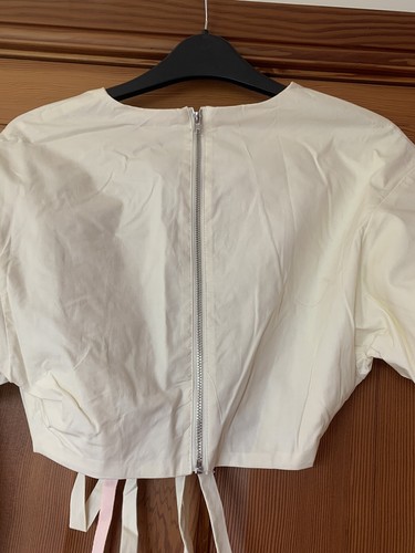 Oh Polly Plunge Neck Wrap Top Ivory Size 4 BNWT - Picture 3 of 5