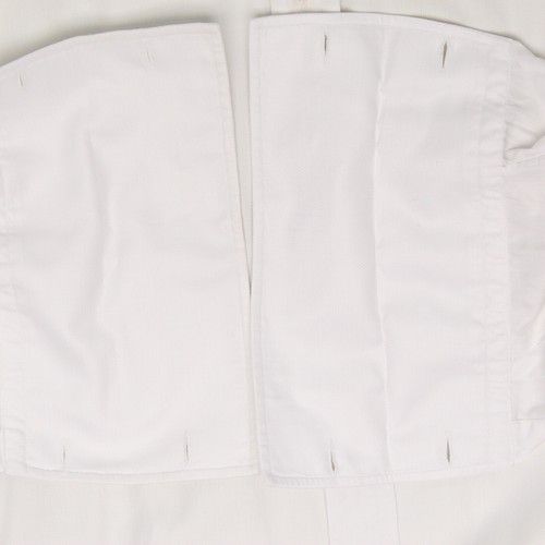 Hamilton Mens Dress Shirt 16.5 Solid White Cotton French Cuff Button Up USA - Picture 5 of 6