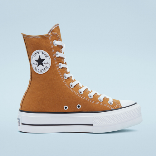 Entrenadores de lona de plataforma extra alta Converse caqui claro/marrón/negro/blanco - Imagen 23 de 46