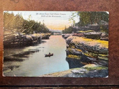 #ad #ad Postcard: The River From Cold Water Canon Dells of Wisconsin posted in 1911 $3.99