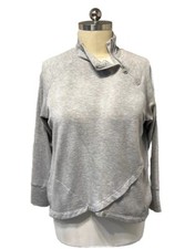 Jones NY Woman's XL Grey Zip Neck Sweatshirt with Pockets