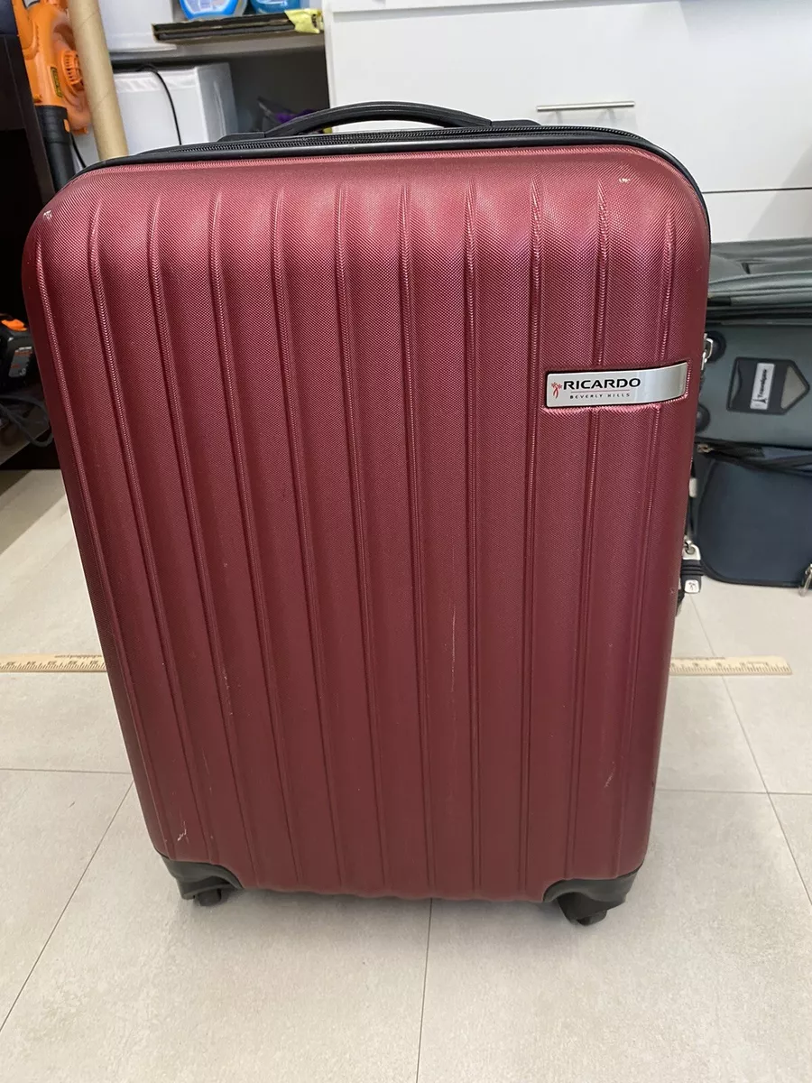 Ricardo Beverly Hills Red Hard Case Luggage Suitcase Wheels Handle  Expandable