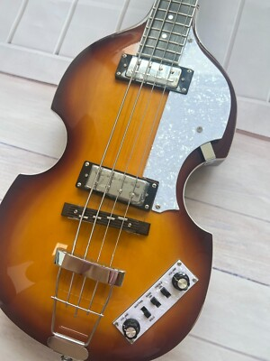 #ad Explosion electric bass 4 strings semi hollow silver parts US warehouse $289.00
