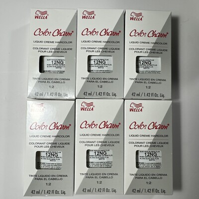 6 NEW Wella Color Charm Permanent Hair Toner Dye 1.4 OZ 12NG Blonde Plus