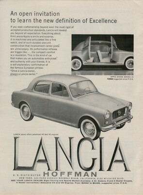 1960 Lancia Appia Sedan Series III New Excellence Photo Original Print Ad
