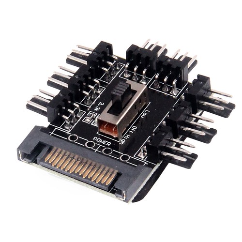 4 PIN Lüfter Hub 10 Häfen Fall Kühlung Splitter Adapter Power von SATA /Big 4p - Bild 10 von 13