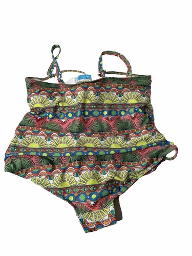 High Dive by ModCloth Serene One Piece Retro Black Halter Swim Suit Women's 2X - Picture 3 of 5