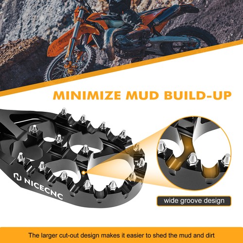 Forged Foot Pegs Footrests Wider Pedal For KTM 125 250 300 350 450 SX XC F 23-25 - Foto 5 di 10