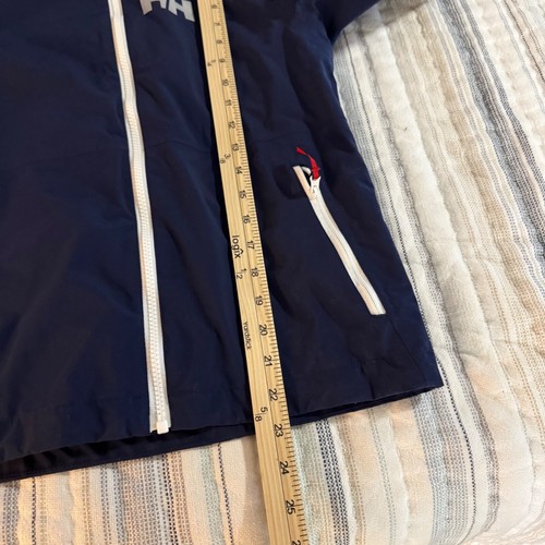 Helly Hansen Navy Blue Rigging Rain Full Zip Jacket 41591M Boys Youth sz 152/12 - Picture 11 of 11