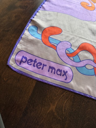 No. 3988 Peter Max Scarf Frameable RARE 27x27 Inch - Picture 4 of 6