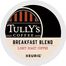 TULLY'S BREAKFAST BLEND LIGHT ROAST COFFEE KCUPS 24CT