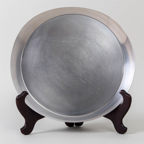 Mid-Century Modern LATAMA Denmark Footed Serving Platter Teak & Stainless 12.5" - 第 1/6 張圖片