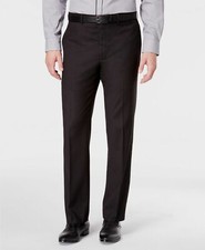 $280 Marc New York 35W 33L Mens Black Classic Fit Micro-Grid Suit Trousers Pants