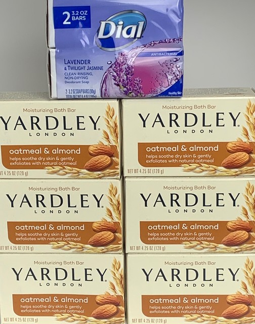 LOT(6)YARDLEY OATMEAL & ALMOND MOISTURIZING BATH BAR SOAP 4.25OZ & (2