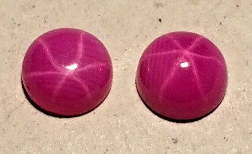 Star Sapphire Rich Blue, Ruby Red & Pink Round Cabochon 6 Rays Size 6 & 8 mm - Bild 6 von 14