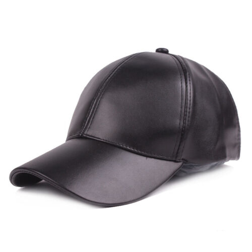 PU Leather Trucker Snapback Outdoor Baseball Sport Cap Hat Men Womens Adjustable - Picture 16 of 21