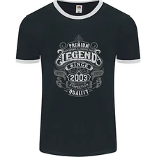 Premium Legend 22nd Birthday 2003 Mens Ringer T-Shirt FotL
