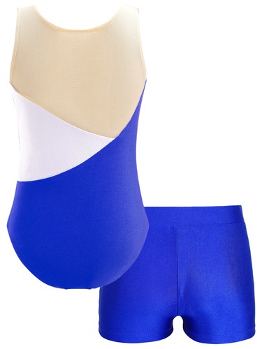 UK Kids Girls Gymnastics Ballet Dance Leotard with Shorts Sets Workout Dancewear - Picture 88 of 97