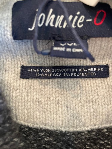 Johnnie-O “Rivington” Henley Pullover Sweater, NWT - Men's XXL (2XL) - Charcoal - Picture 5 of 6