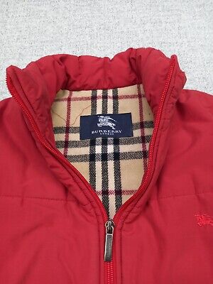 burberry Boys Gilet Vest Nova Check Red Puffer Sleeveless burberry Boys Gilet Vest Nova Check Red Puffer Sleeveless