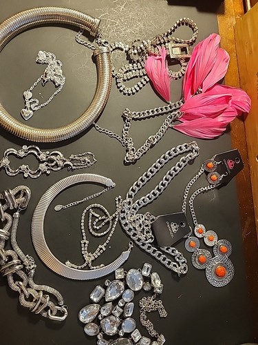 Collane bigiotteria/catena boho 10 pezzi tono argento, alcune nuove (397) - Foto 1 di 12