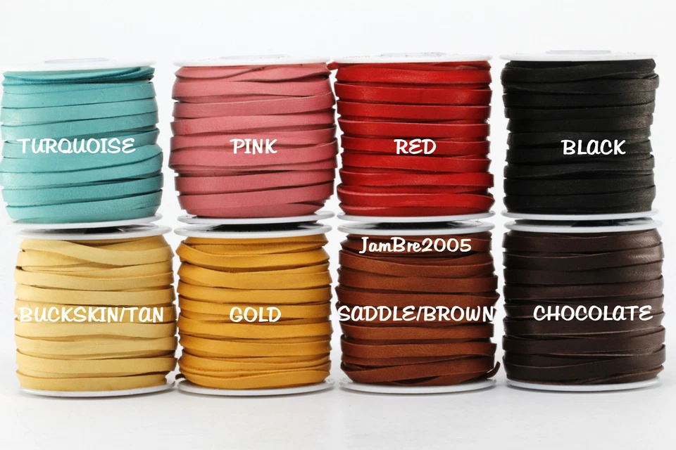 Rollo de carrete de encaje de cuero de ciervo de piel de ciervo 3/16" 5 mm x 50 pies cuerda de cordón artesanía Foto 3 de 3