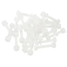 M3x20mm White Nylon Bolts Plastic Nuts Full Thread Head Screws, 24 Sets