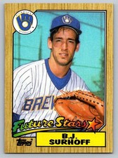1987 Topps #216 B.J. Surhoff Rookie Card Milwaukee Brewers