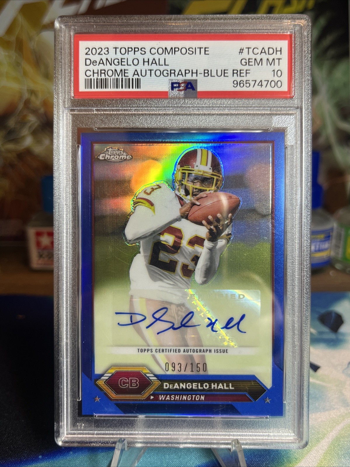 2023 Topps Composite Chrome Auto Blue Refractor DeAngelo Hall TCA-DH /150