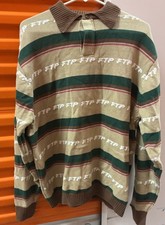 Rare FTP WDGAFAA Tan/ Green Striped Knit Polo...