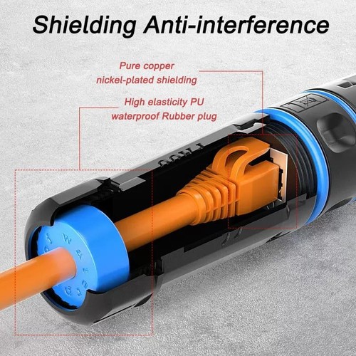 10 PCS IP68 Waterproof RJ45 Coupler - High-Speed Shielded Ethernet Connector - Photo 6/11