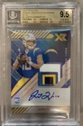 Justin Herbert 2020 Panini XR Rookie Swatch Auto Blue 4-color #18/20 BGS 9.5